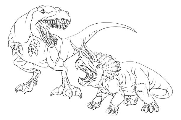 Triceratops eating stock illustrations royalty