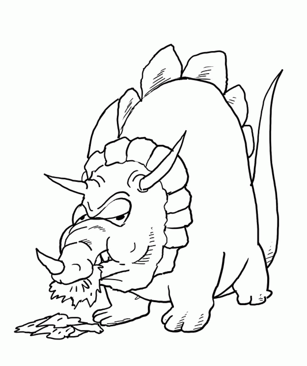 Free printable triceratops coloring pages for kids
