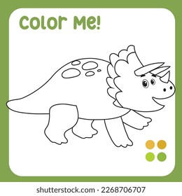 Color triceratops el color de dino vector de stock libre de regalãas