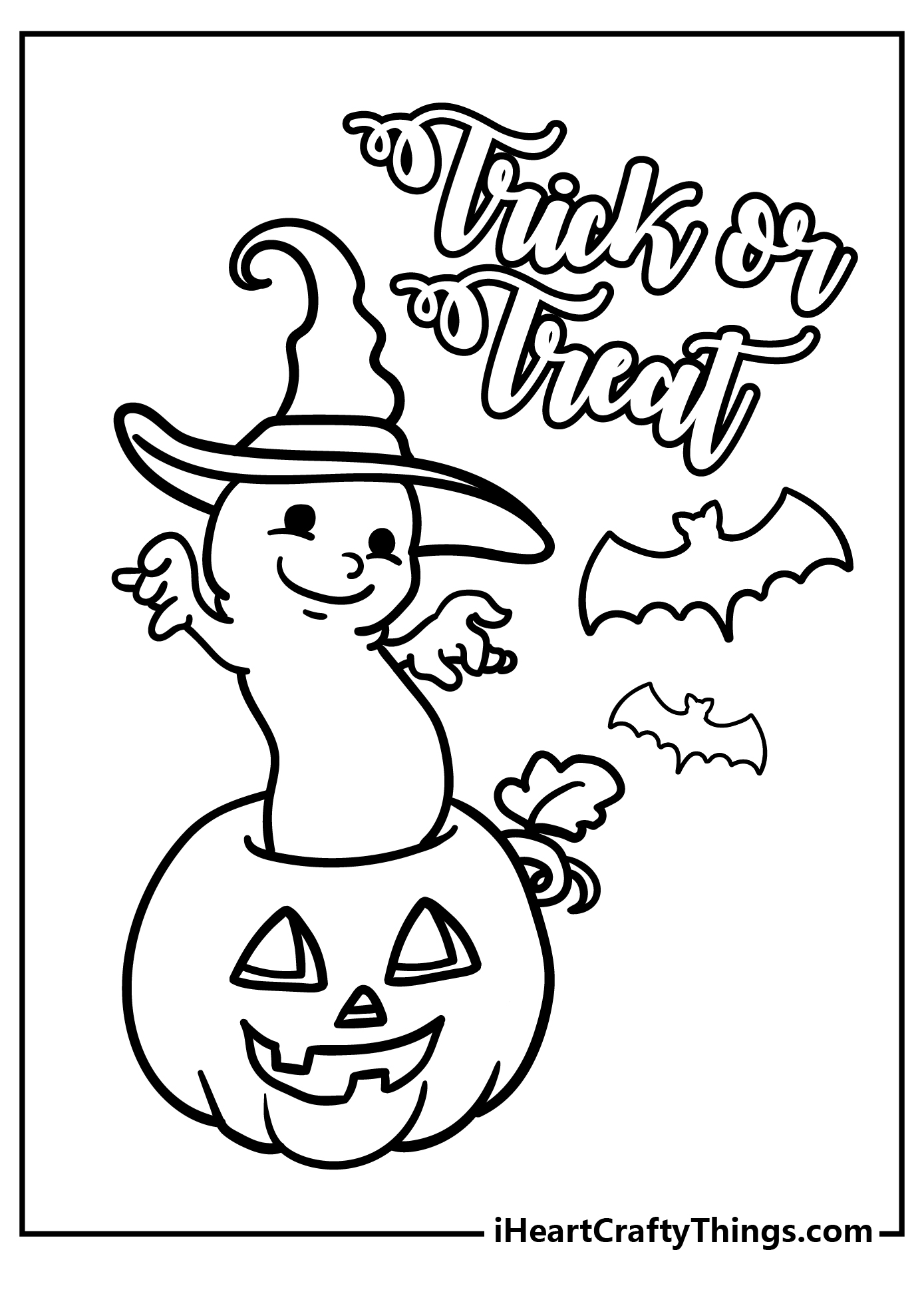 Trick or treat coloring pages free printables