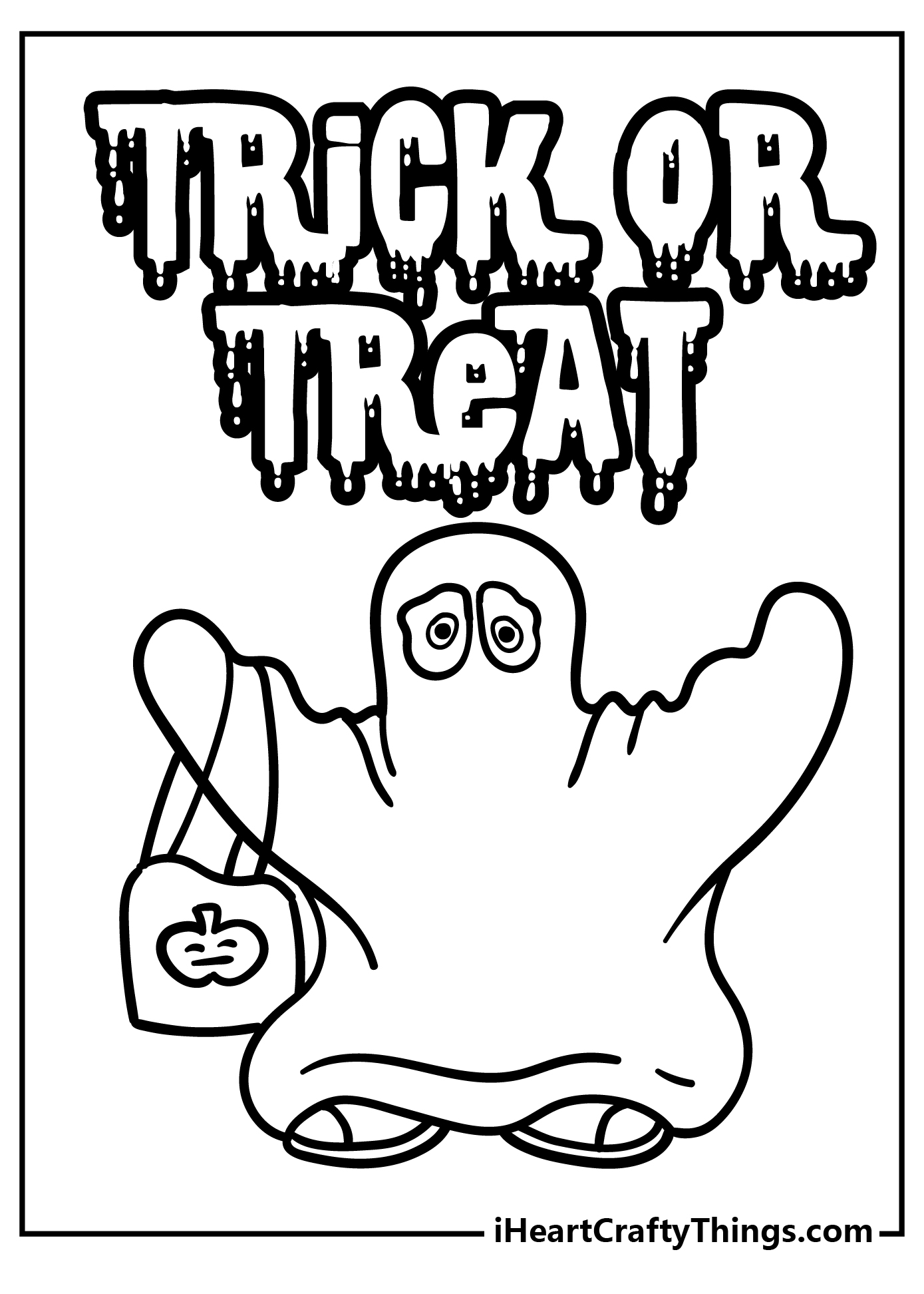 Trick or treat coloring pages free printables