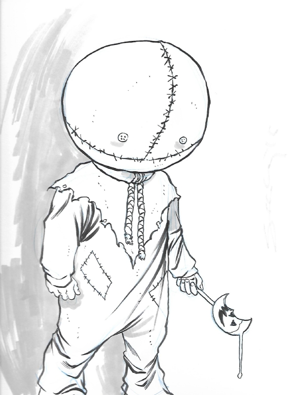 Sam trick r treat by tim seeley in jason friths convention sketches and missions ic art gallery room