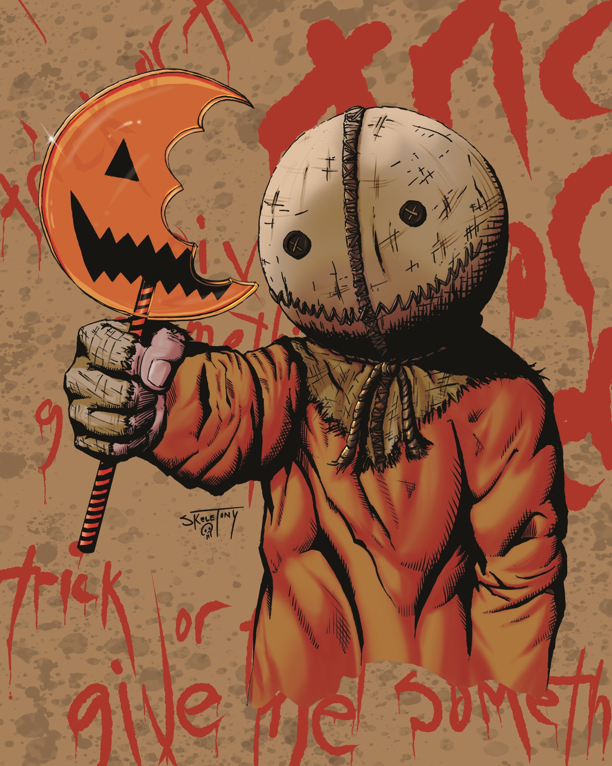 Sam from trick r treat print skeletony art
