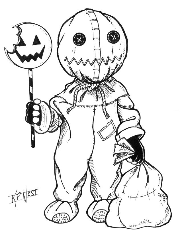 Sam trick r treat scary drawings creepy drawings halloween drawings