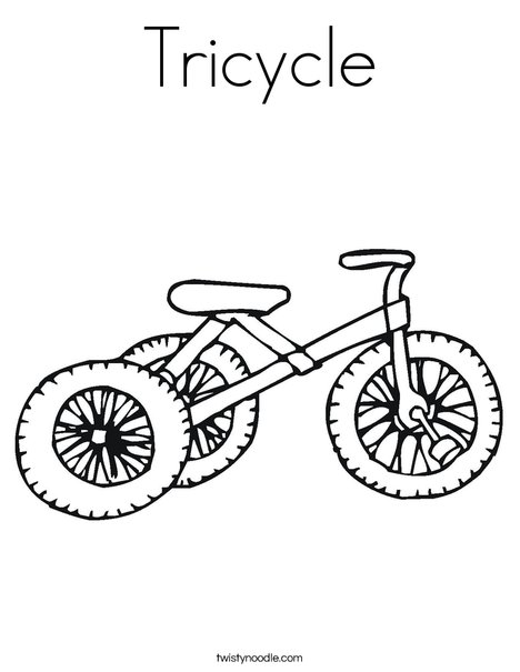 Tricycle coloring page