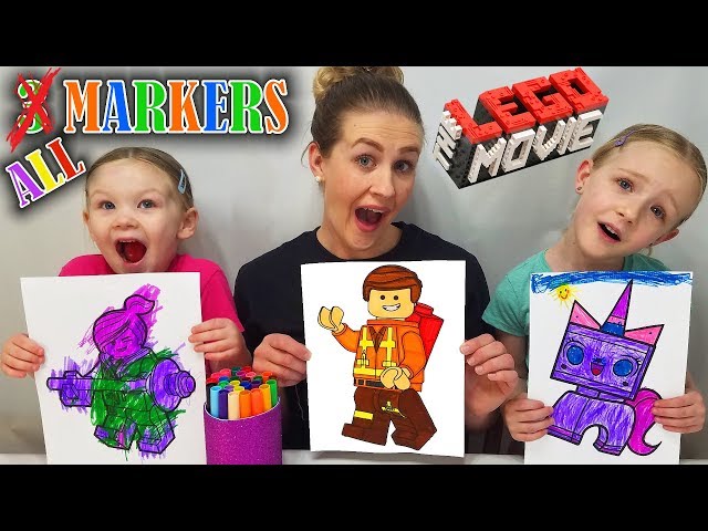 All marker challenge coloring lego movie characters edition