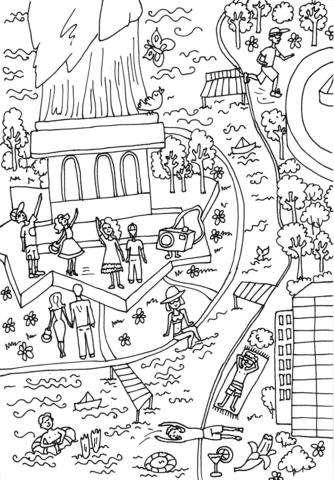 The statue of liberty the hudson river coloring page free printable coloring pages