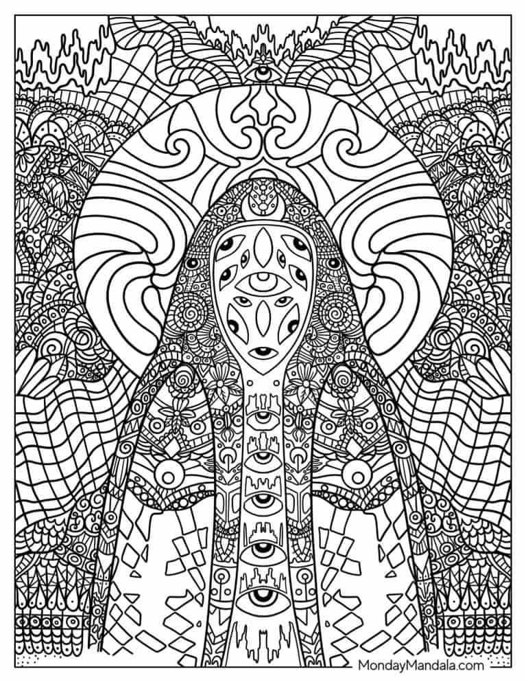 Trippy coloring pages free pdf printables