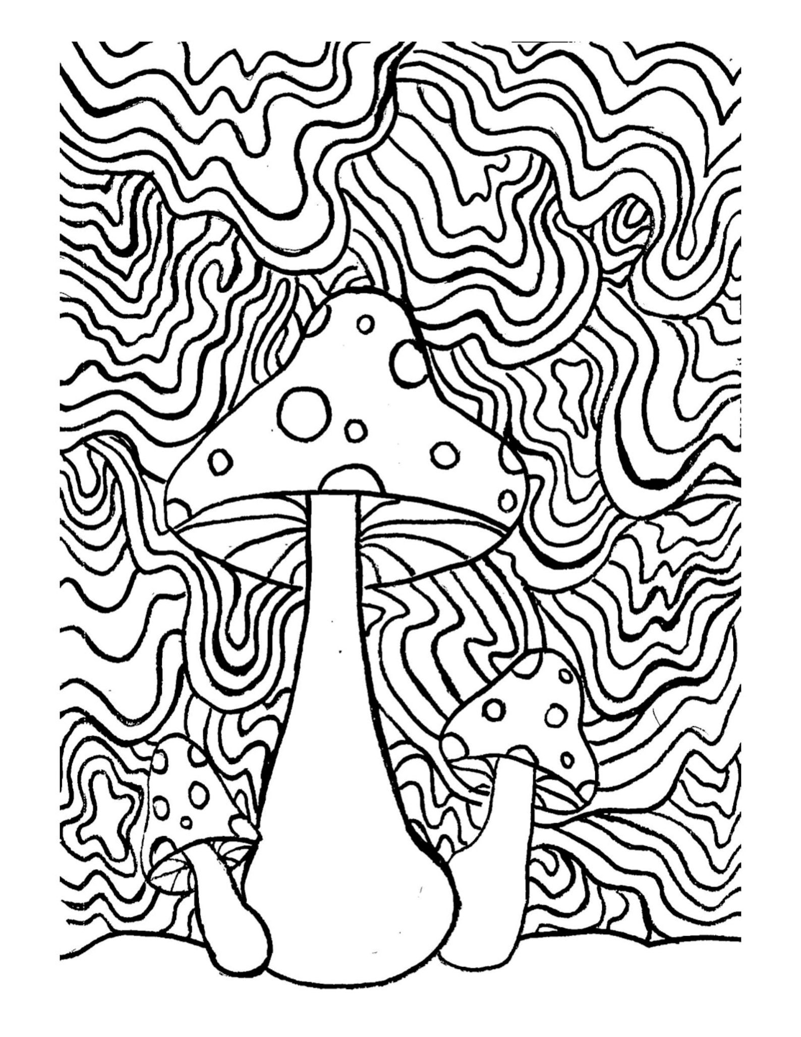 Aesthetic trippy coloring pages printable pdf