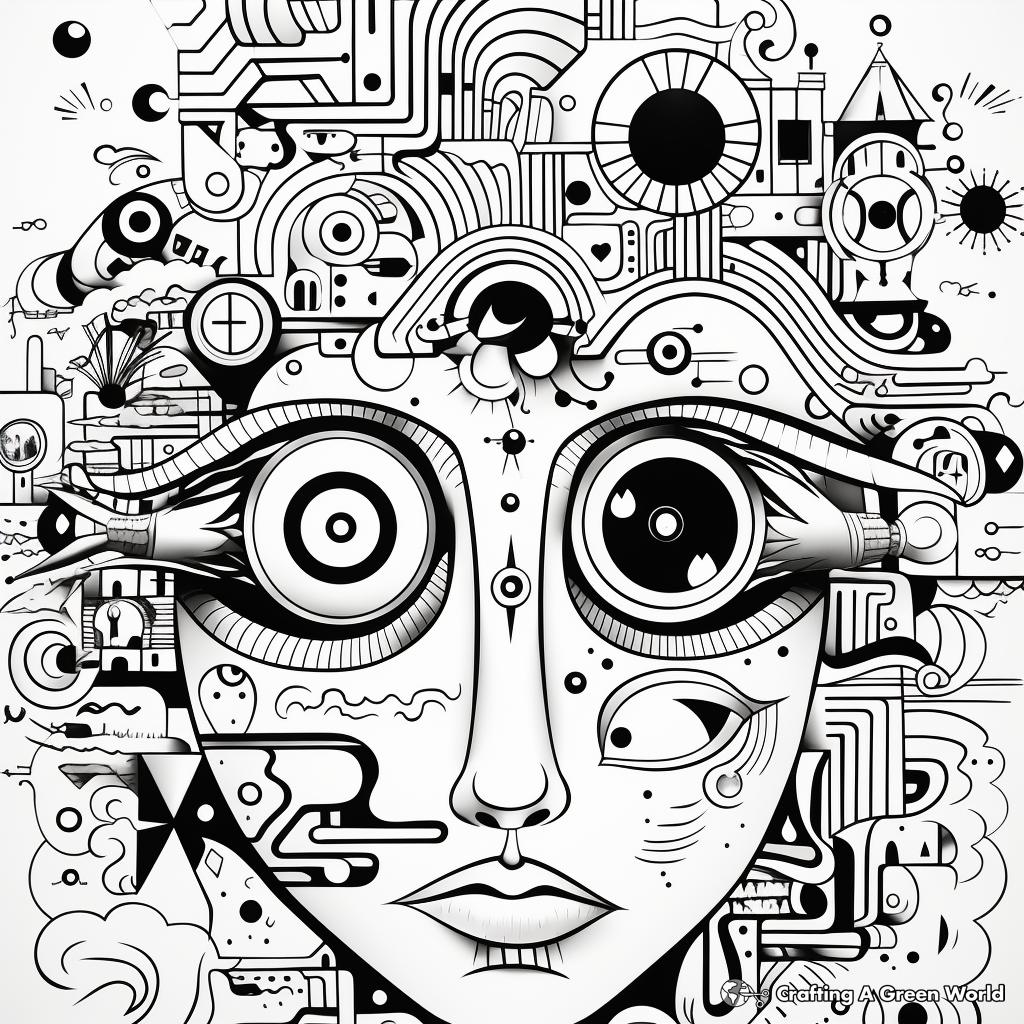 Digital art coloring pages