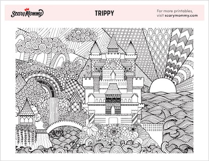 Trippy coloring pages bursting with kaleidoscopic details