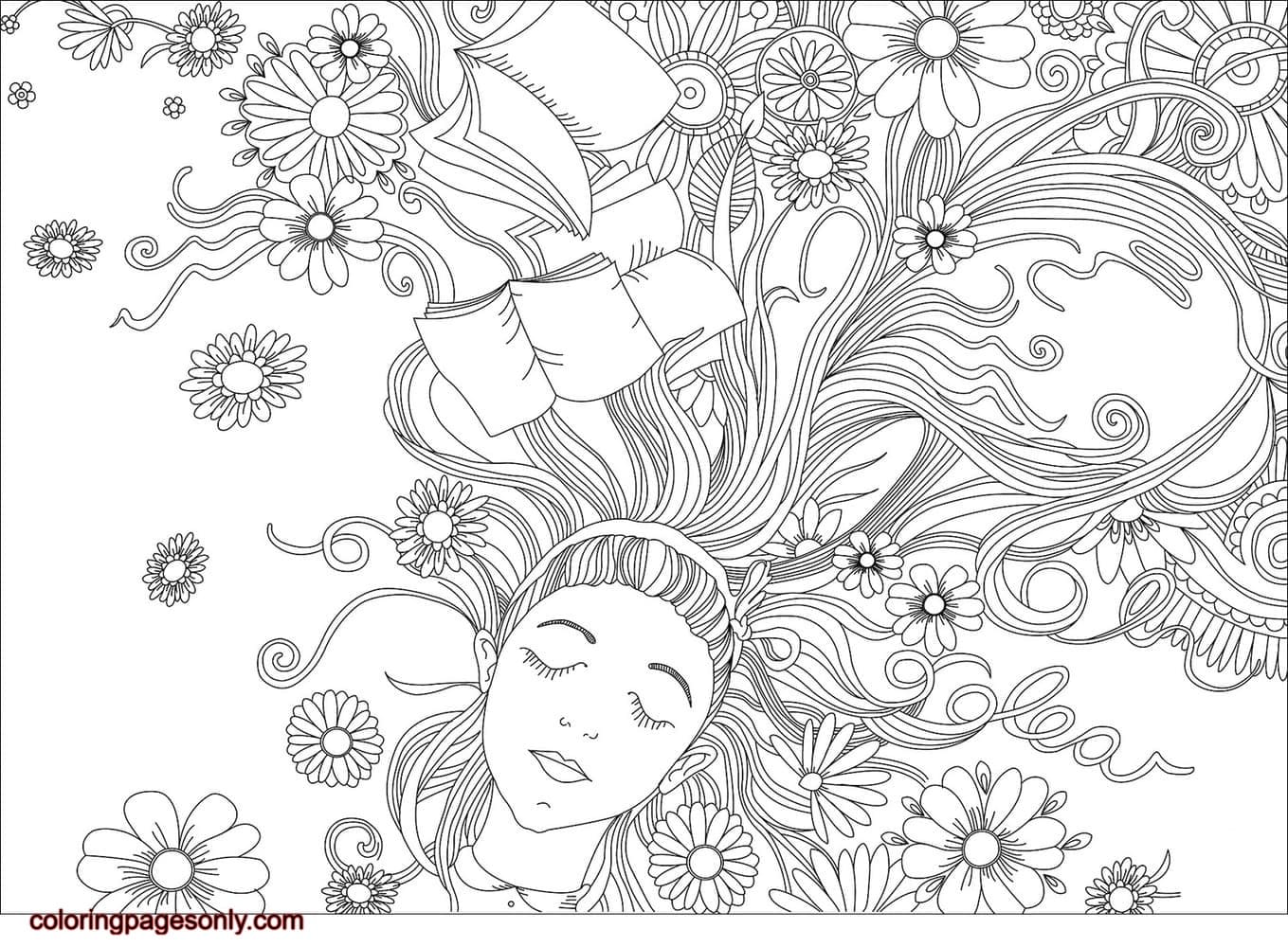 Alice in wonderland coloring page