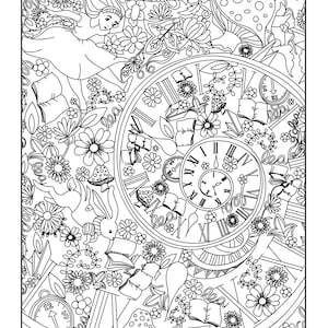 Alice in wonderland coloring pages