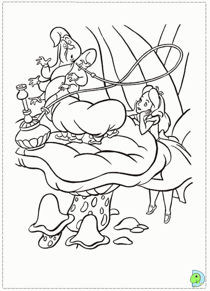 Alice in wonderland coloring pages