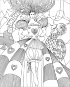 Trippy alice in wonderland coloring book free coloring pages