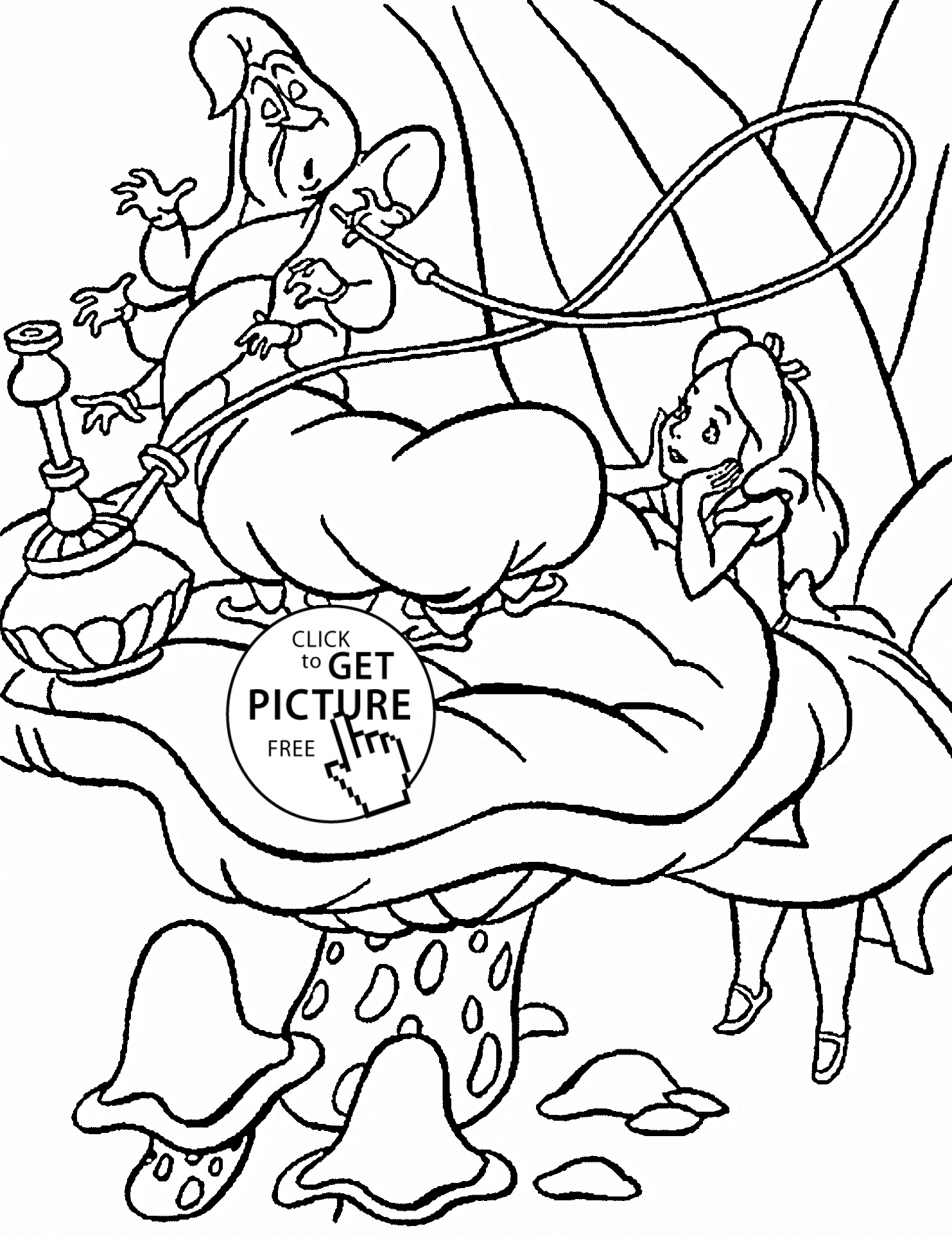 Trippy alice in wonderland coloring pages