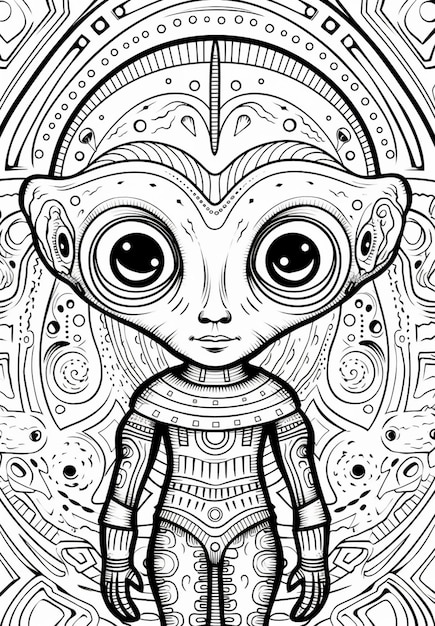 Page alien coloring images