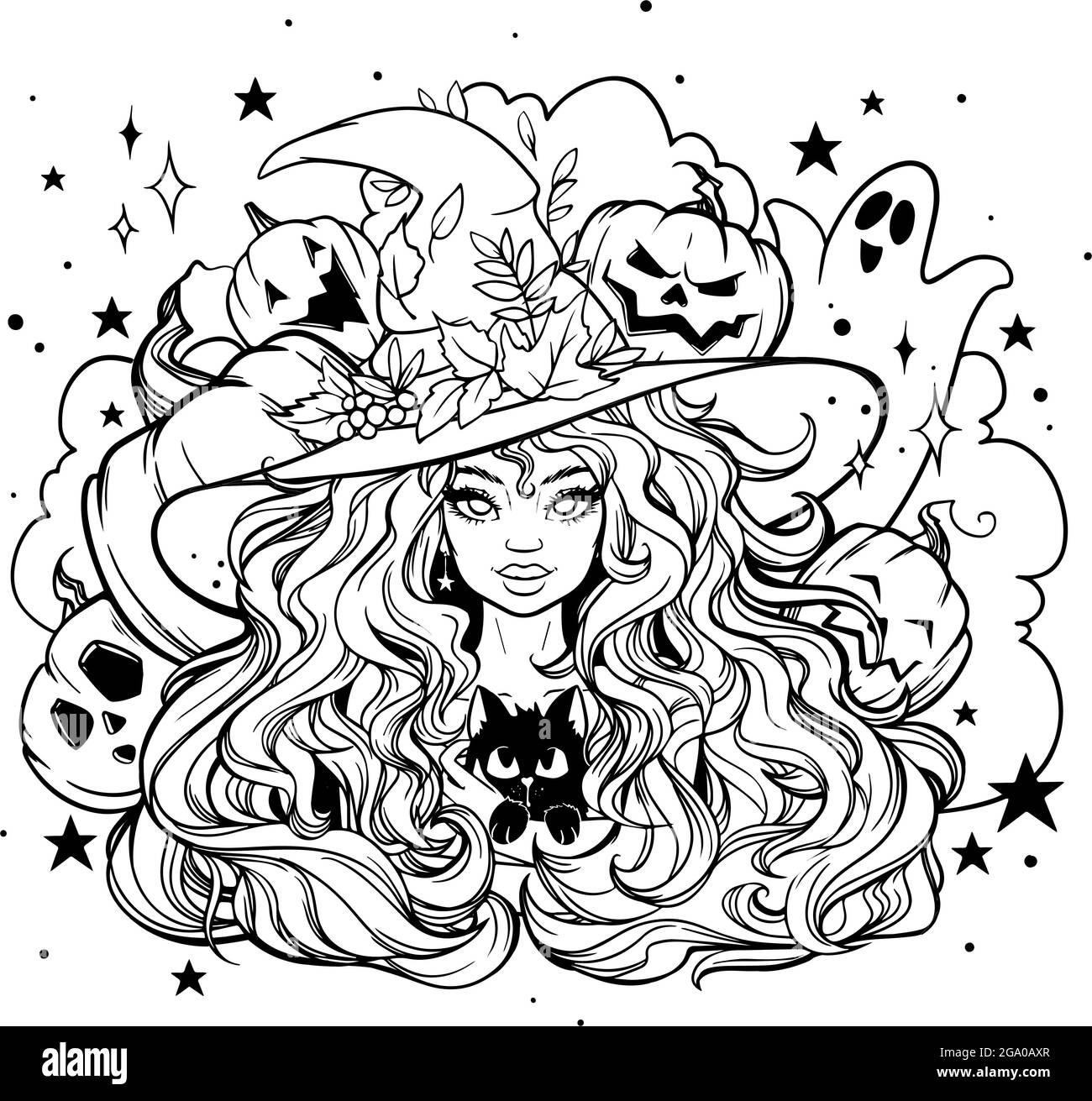 Coloring for halloween cut out stock images pictures