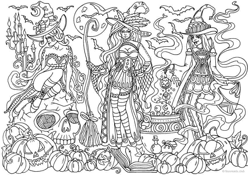 Witches â favoreads coloring club