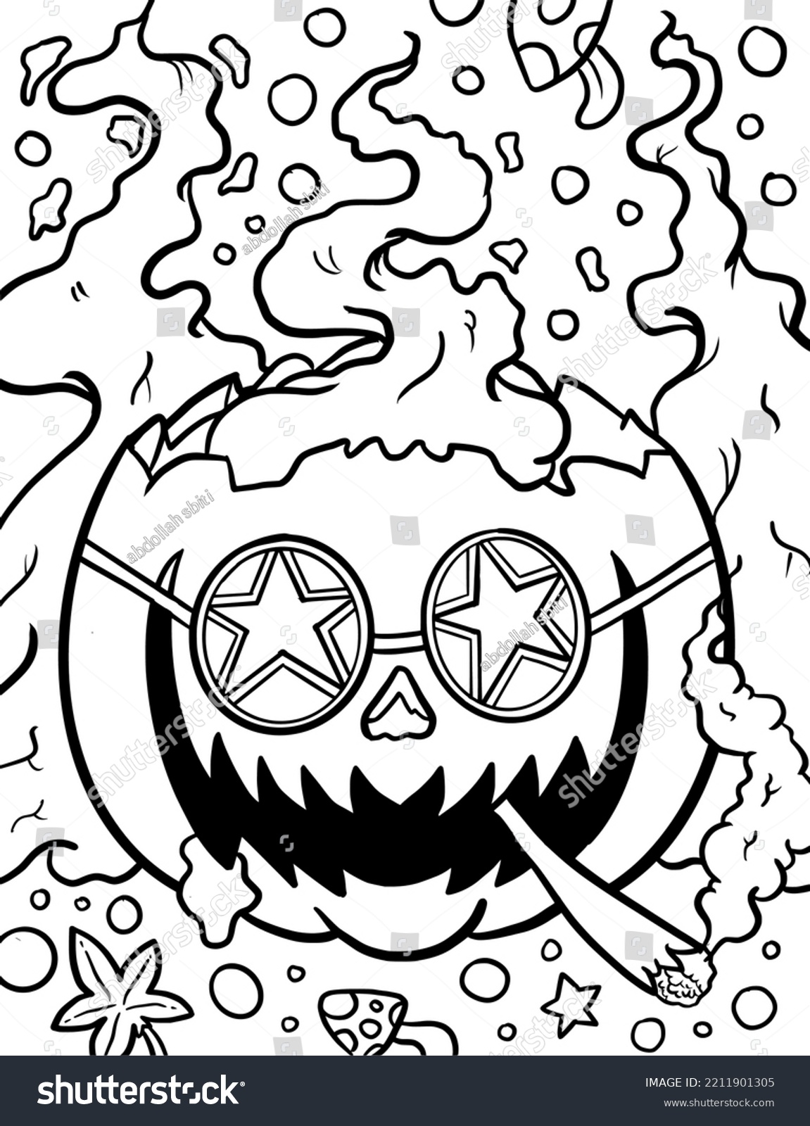 Stoner trippy coloring page fun coloring stock vector royalty free