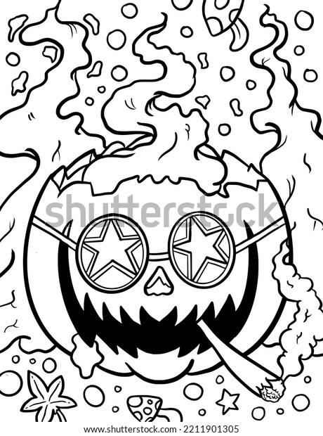 Stoner trippy coloring page fun coloring stock vector royalty free