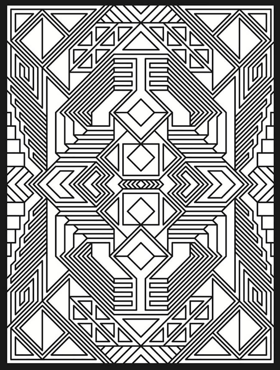 Coloring pages trippy abstract coloring page