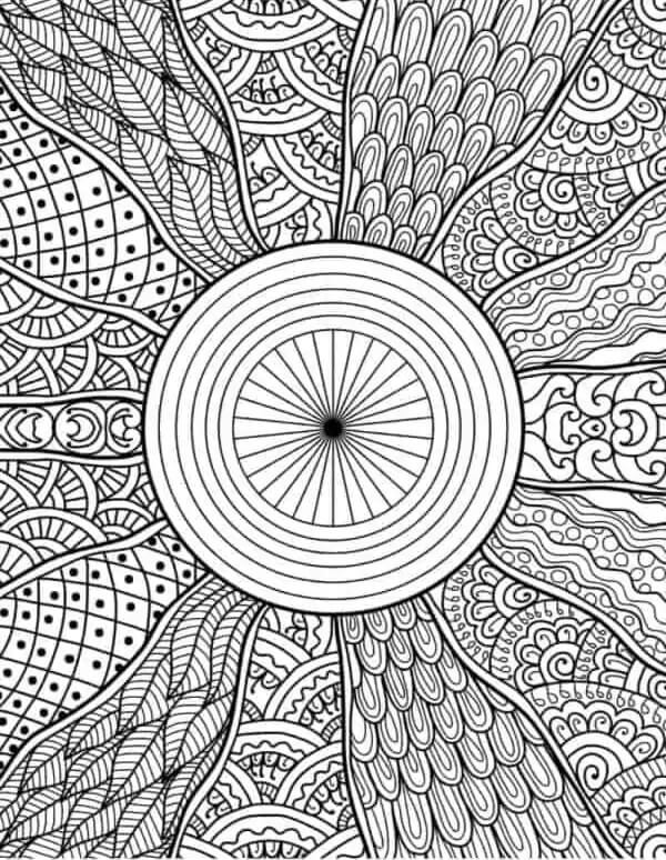 Trippy free drawing coloring page