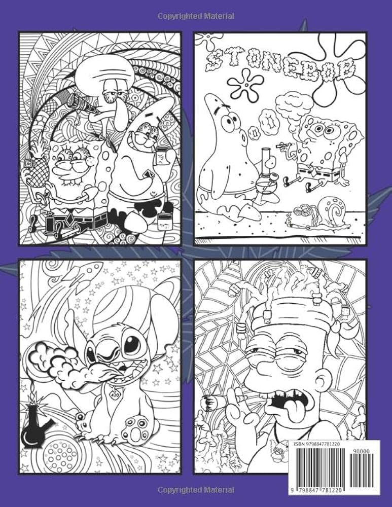 S cartoon stoner coloring book anti stress funny weed coloring books for adults s cartoon trippy psychedelic stoner coloring pages to have relax perfect stoner gift for men and women