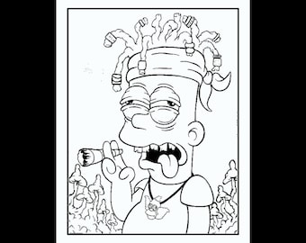 S cartoons adult coloring pages the simpsons trippy
