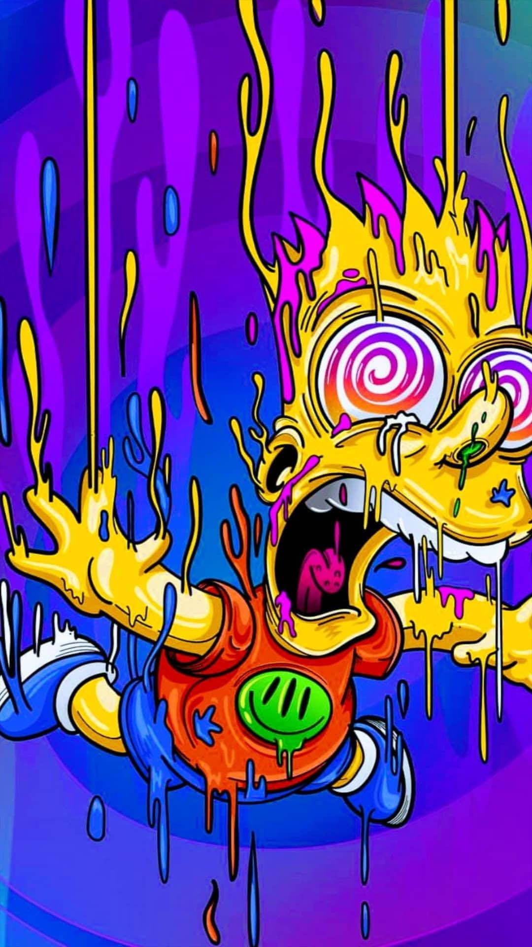 Download psychedelic bart simpson art wallpaper