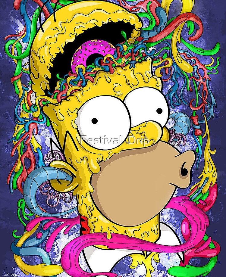 Homer homie psychedelic simpsons fan art ipad case skin for sale by festival drip