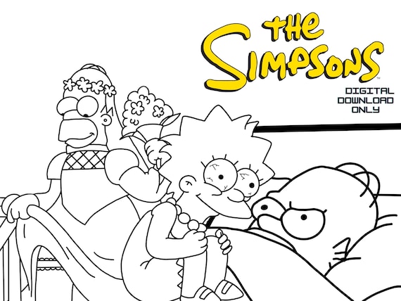 The simpsons reaction meme coloring page bundles adult teen coloring download now