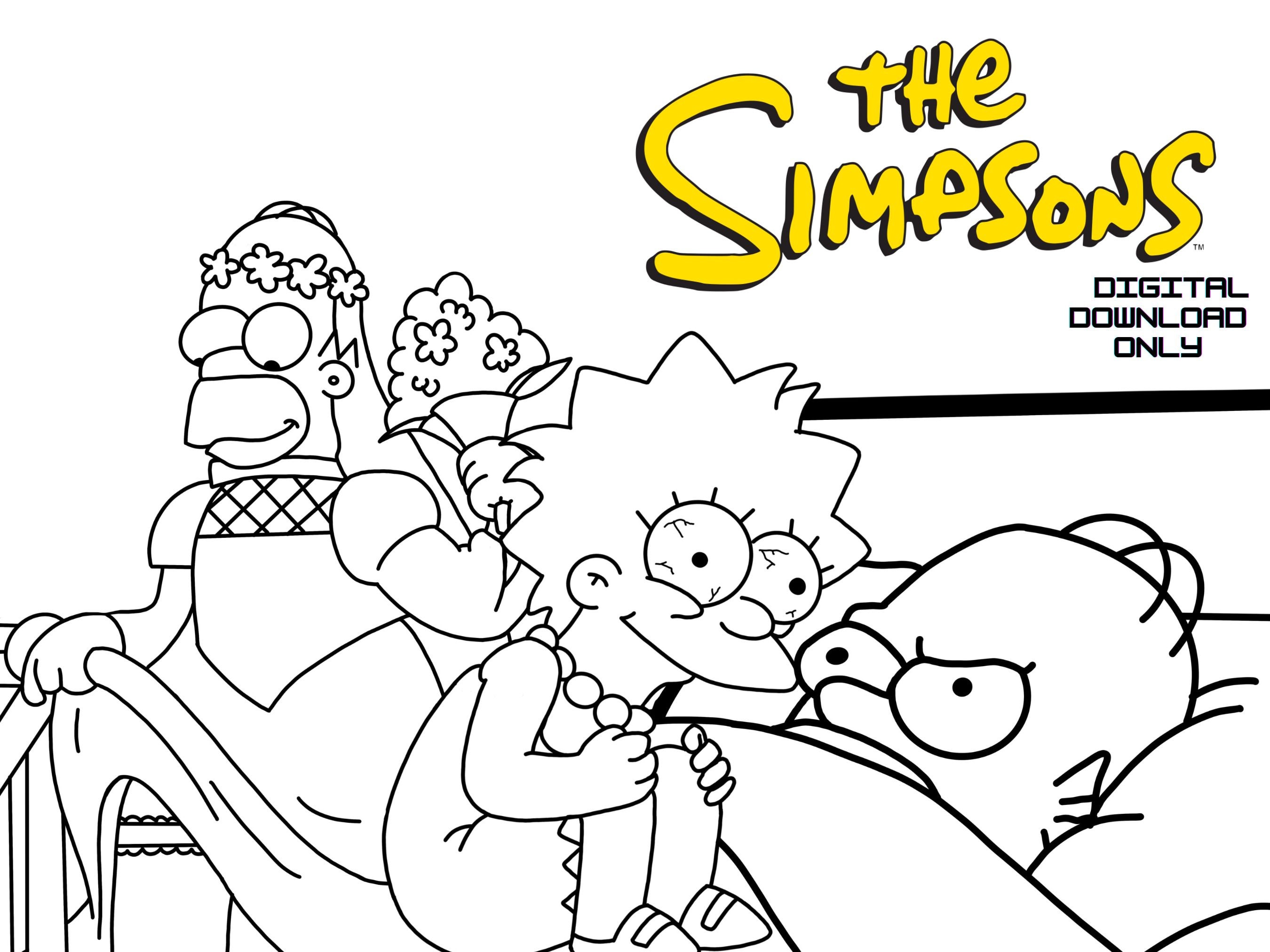 The simpsons reaction meme coloring page bundles adult teen coloring download now