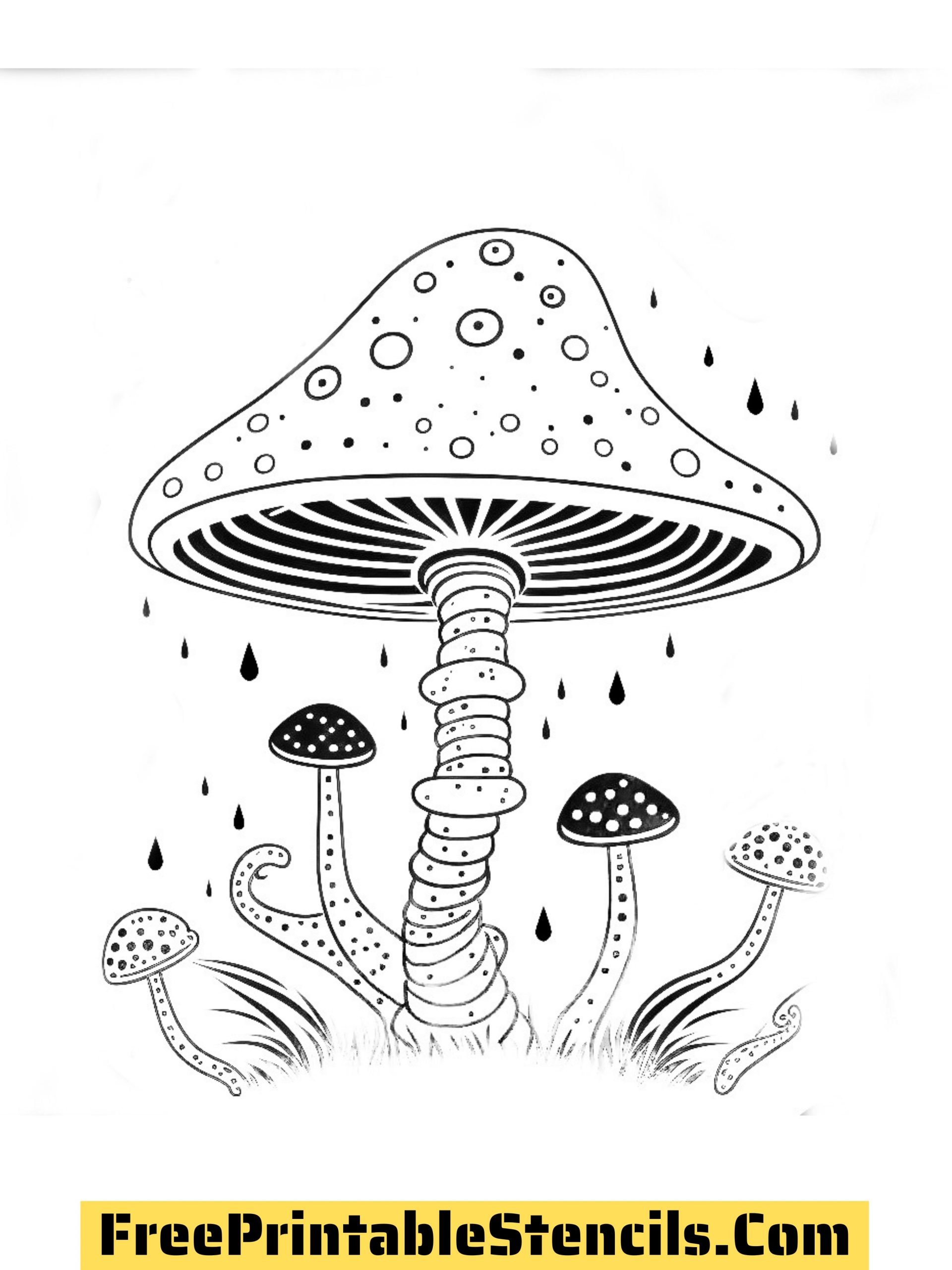 Free printable mushroom stencils in many varieties
