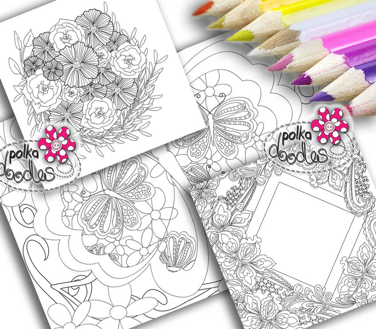 Adult louring book pages printable unique instant download