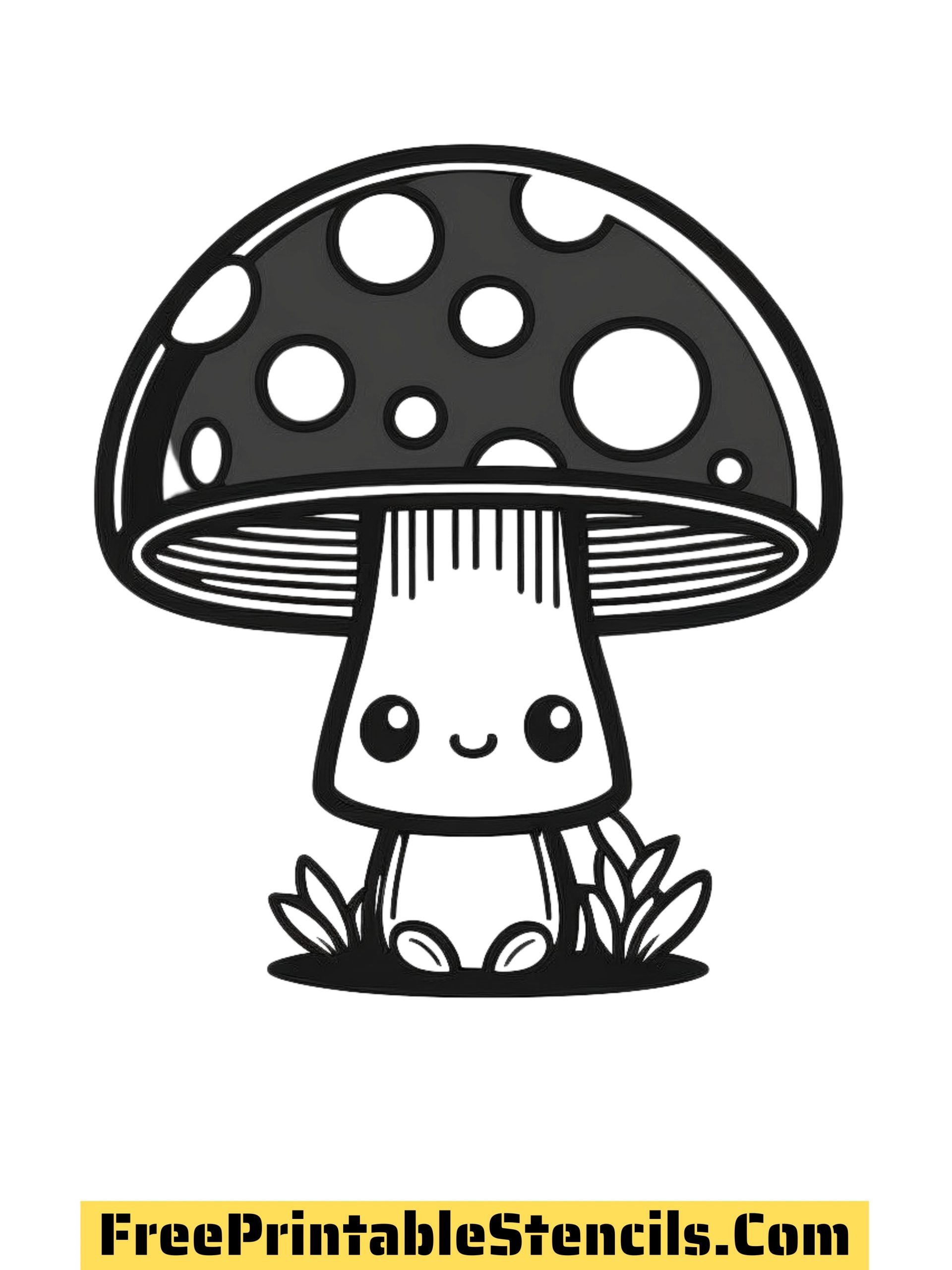 Free printable mushroom stencils in many varieties