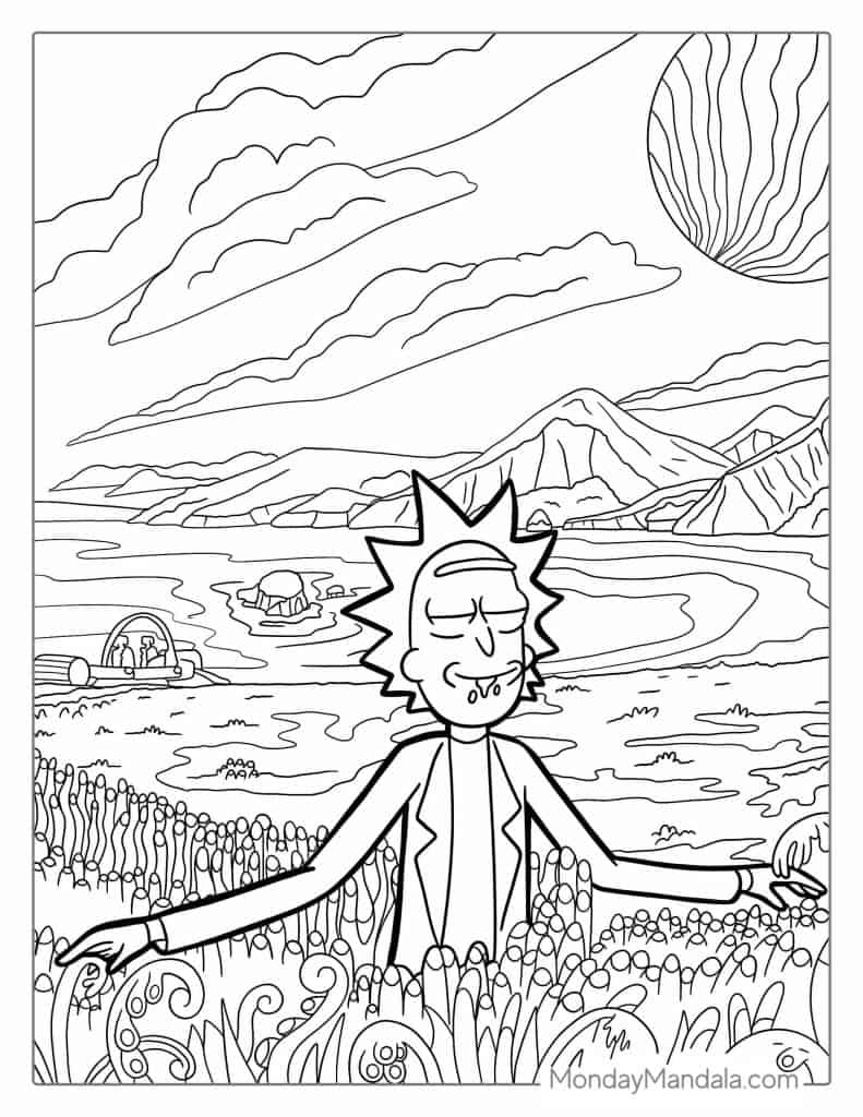 Rick and morty coloring pages free pdf printables