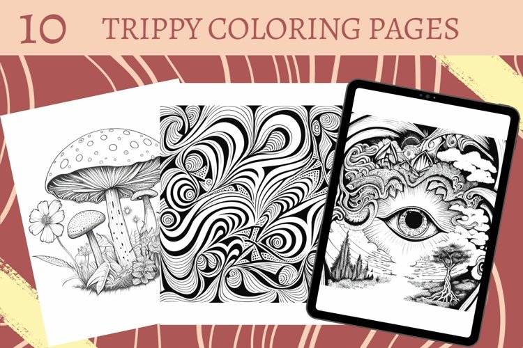 Fantasy coloring pages design bundles