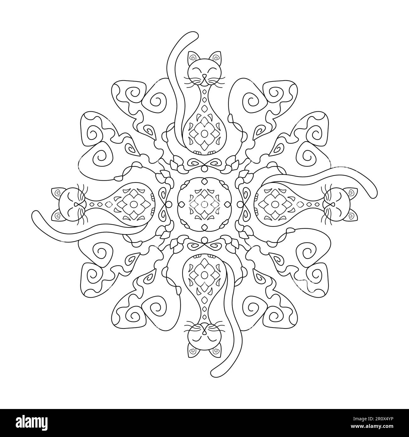 Mandala creative drawing black and white stock photos images