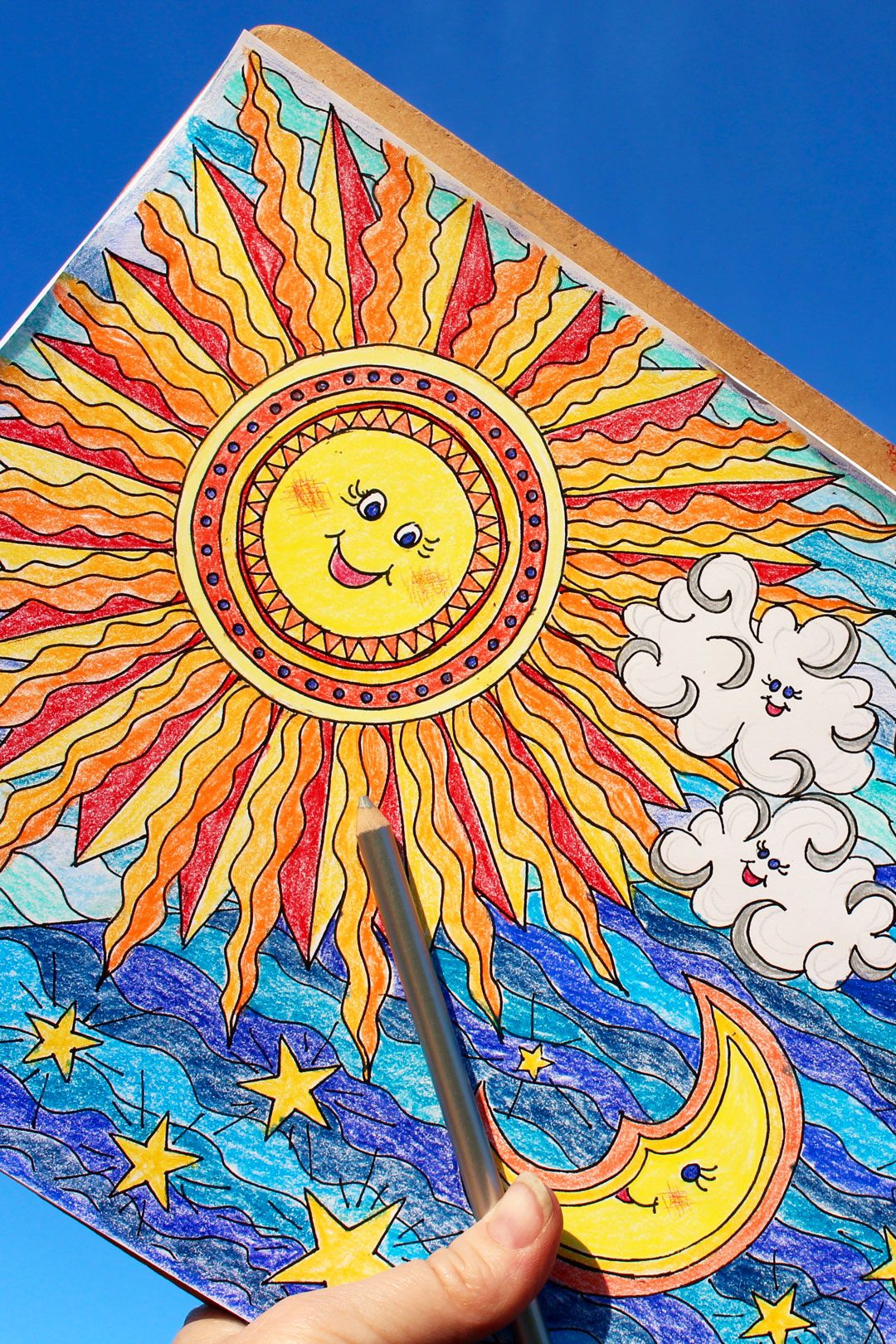Summer sky free july coloring page