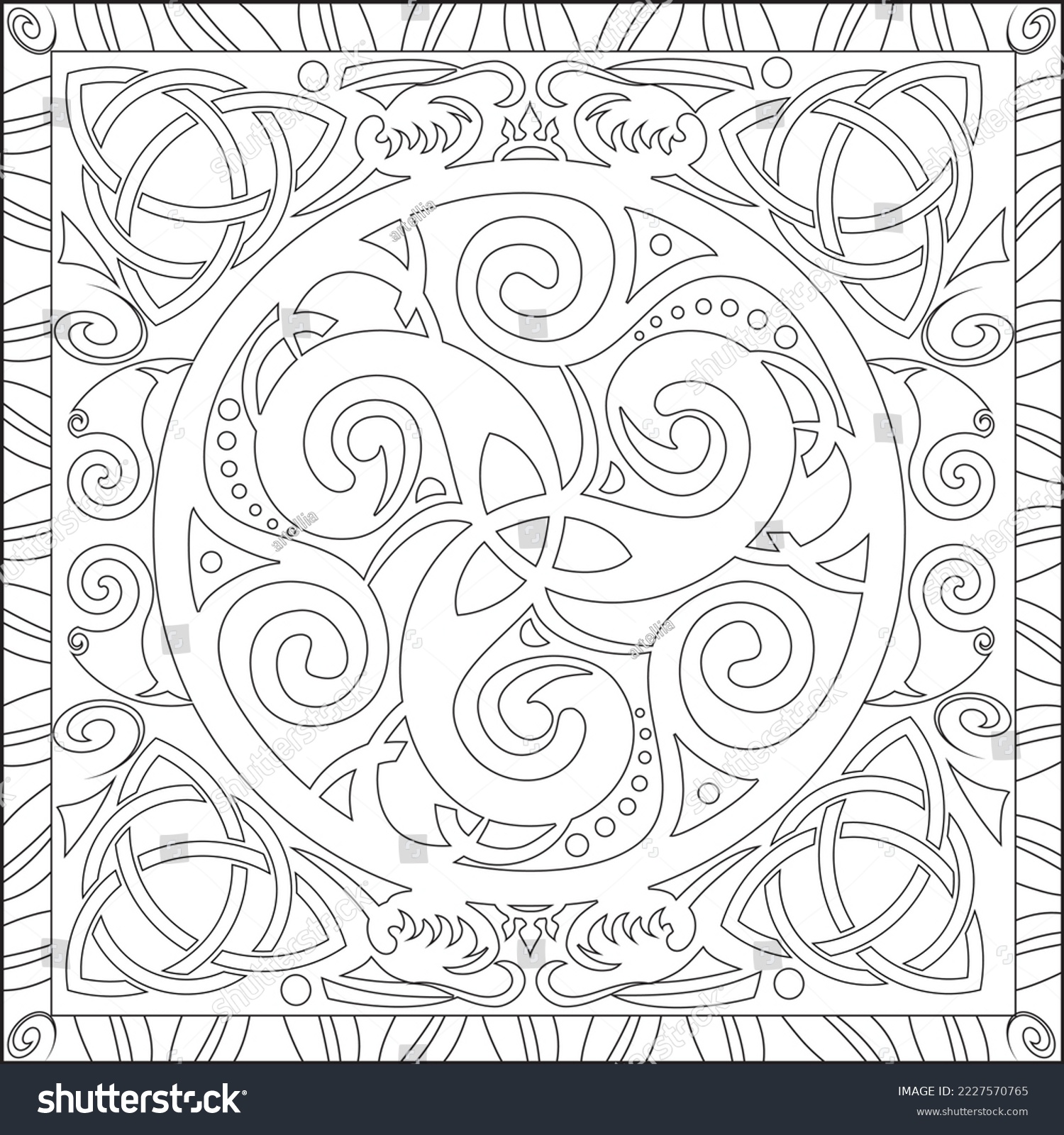 Thousand celtic knot mandala royalty