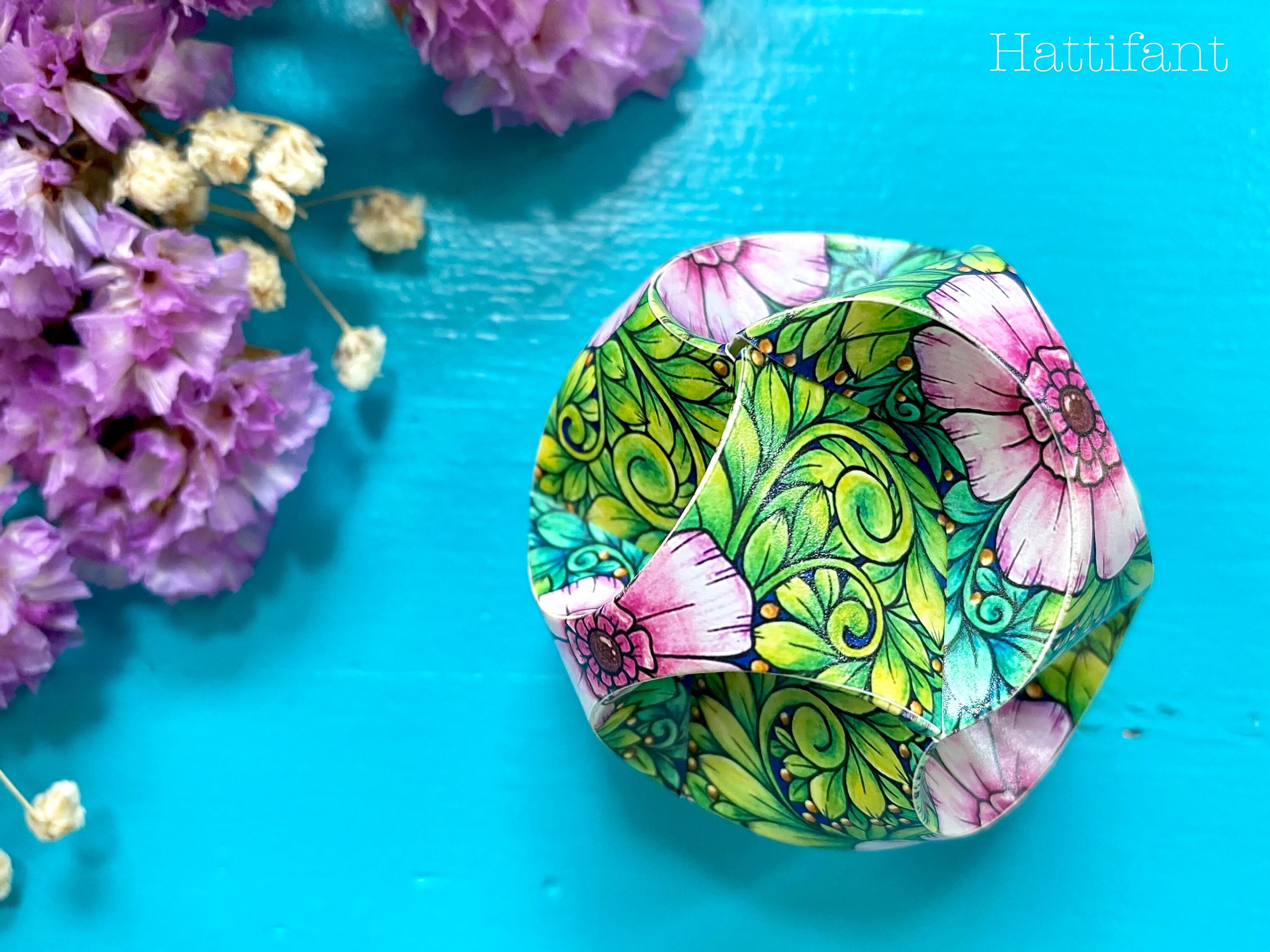 Triskele paper globe bundle flower dizziness a d paper craft to color