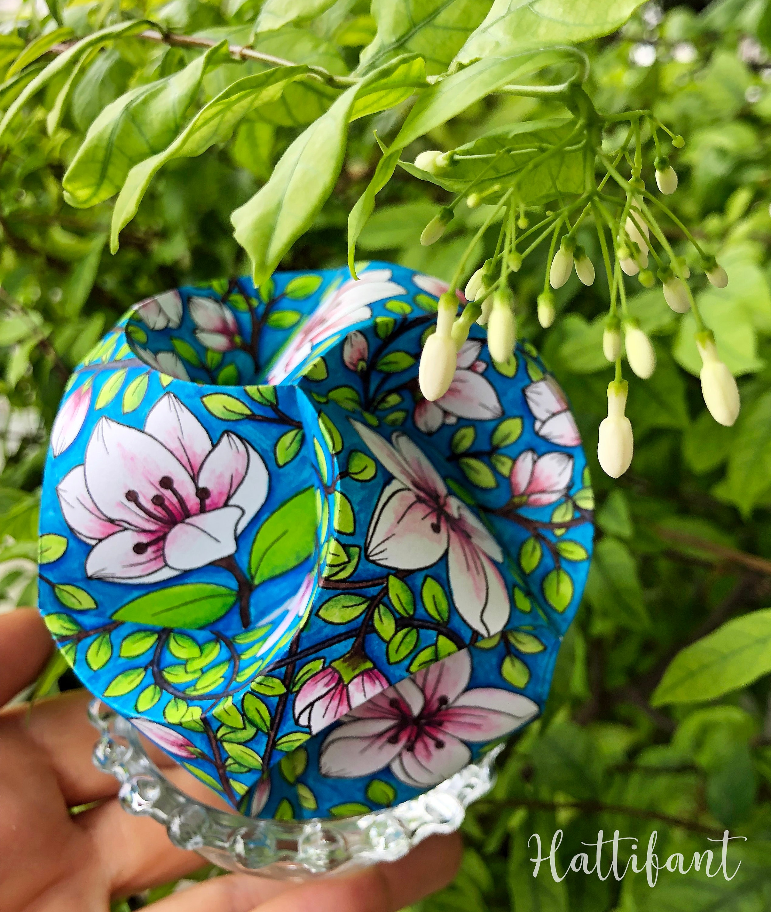 Triskele paper globe bundle flower dizziness a d paper craft to color