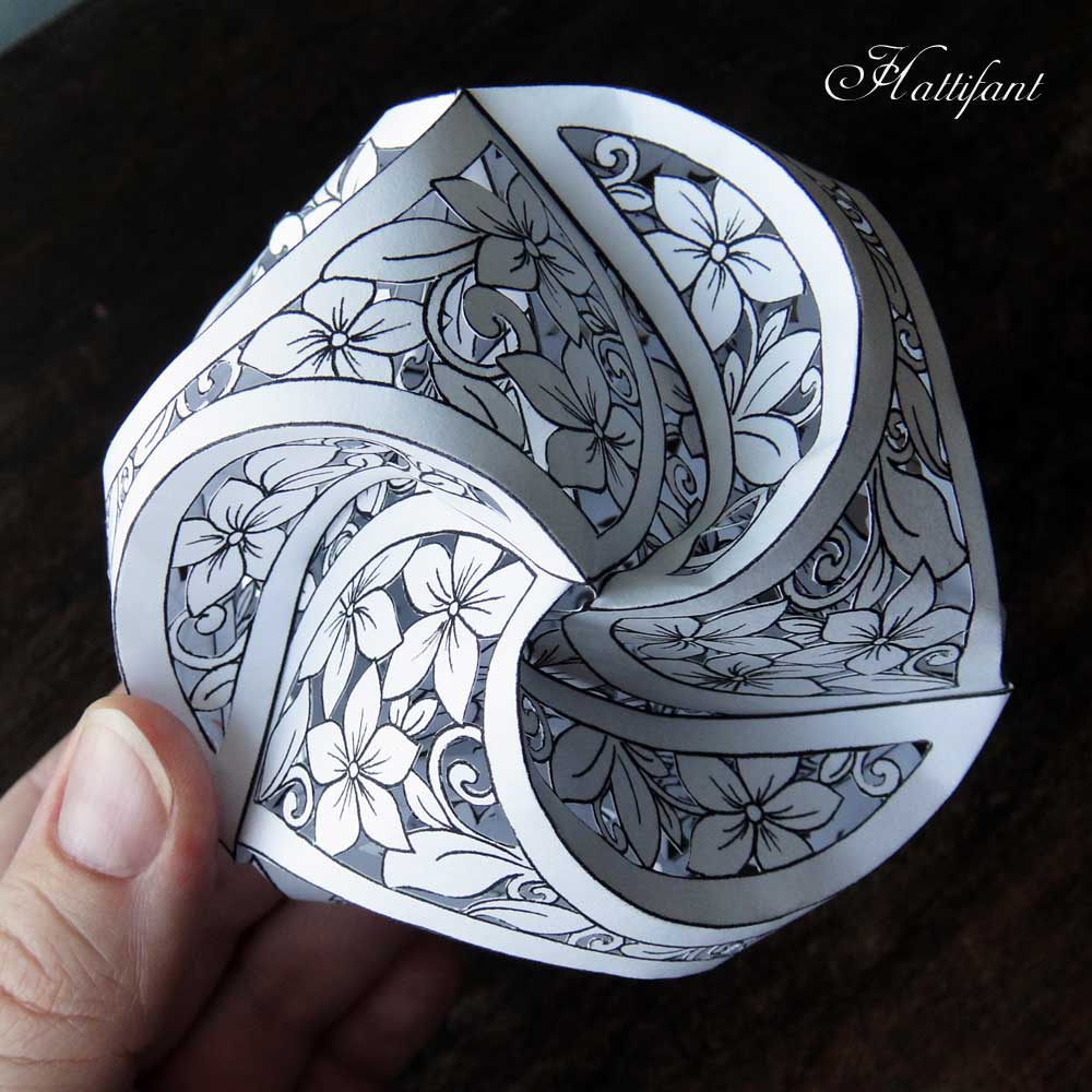 First triskele paper globe to papercut