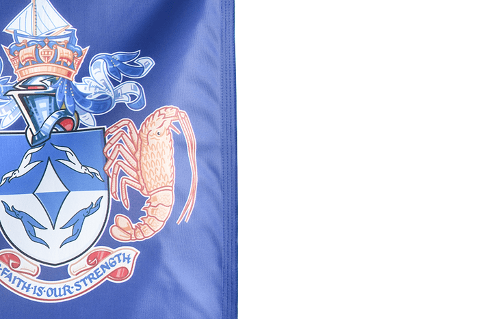 Tristan da cunha flag with rope toggle