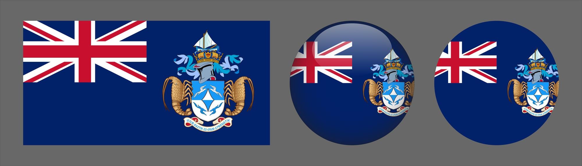 Premium vector tristan da cunha flag set collection vector