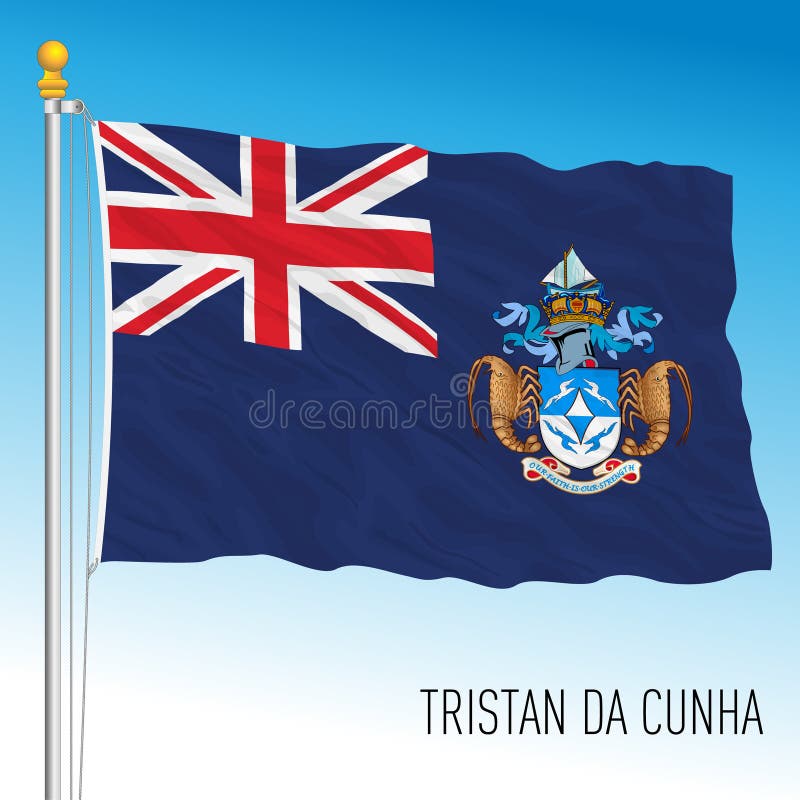 Tristan da cunha british territory official flag and seal stock vector