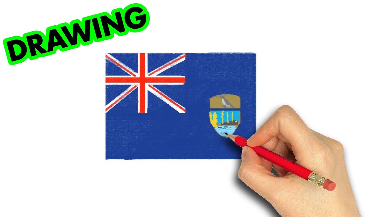 How to draw saint helena ascension and tristan da cunha flag art therapy