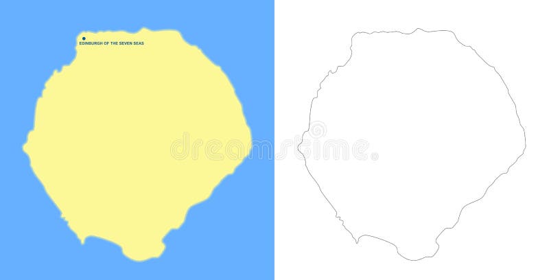 Tristan da cunha british territory official flag and seal stock vector