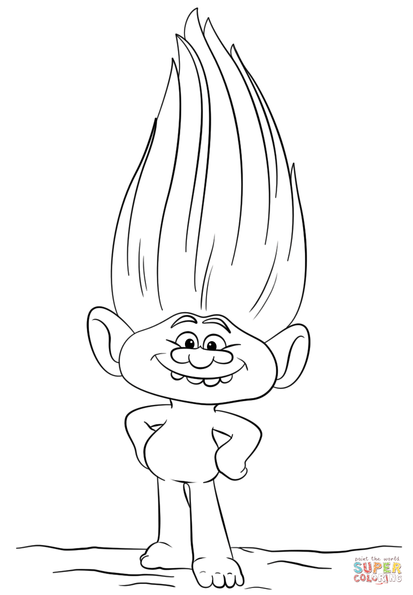 Guy diamond from trolls coloring page free printable coloring pages